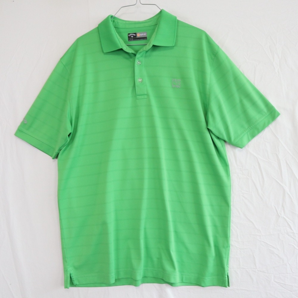 Callaway Polo Shirt Mens Large Opti-Dri Golf Striped Short Sleeve Merril Lynch